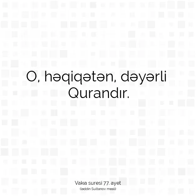 Ayetbul | Kuran Mealleri | Quran | Vakıa suresi 77. ayet