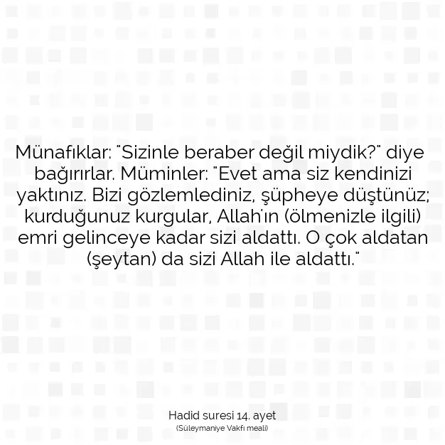 Ayetbul | Kuran Mealleri | Quran | Hadid suresi 14. ayet