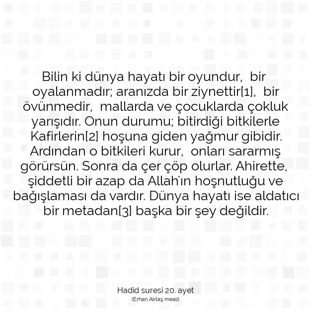 Ayetbul | Kuran Mealleri | Quran | Hadid suresi 20. ayet