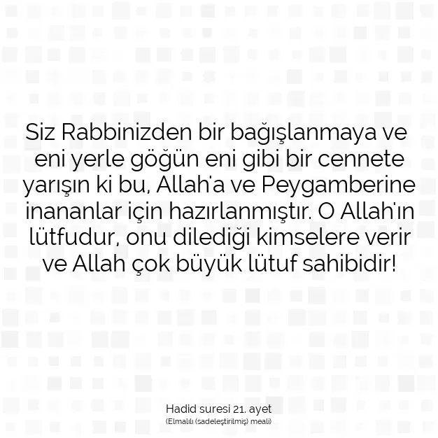 Ayetbul | Kuran Mealleri | Quran | Hadid suresi 21. ayet