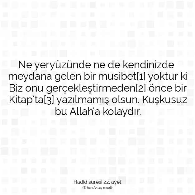 Ayetbul | Kuran Mealleri | Quran | Hadid suresi 22. ayet