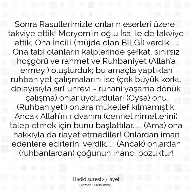 Ayetbul | Kuran Mealleri | Quran | Hadid suresi 27. ayet