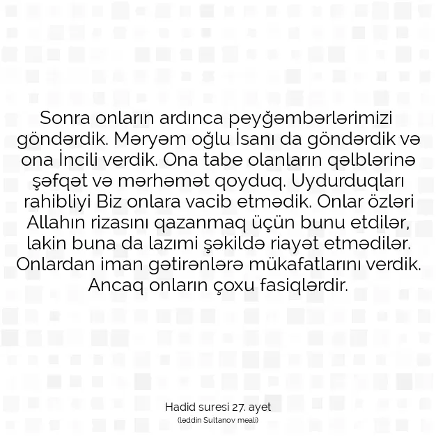 Ayetbul | Kuran Mealleri | Quran | Hadid suresi 27. ayet