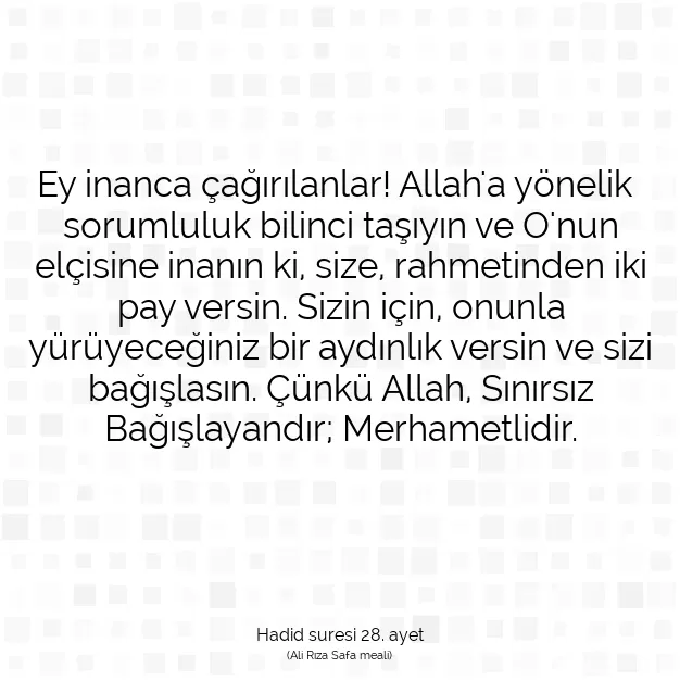 Ayetbul | Kuran Mealleri | Quran | Hadid suresi 28. ayet