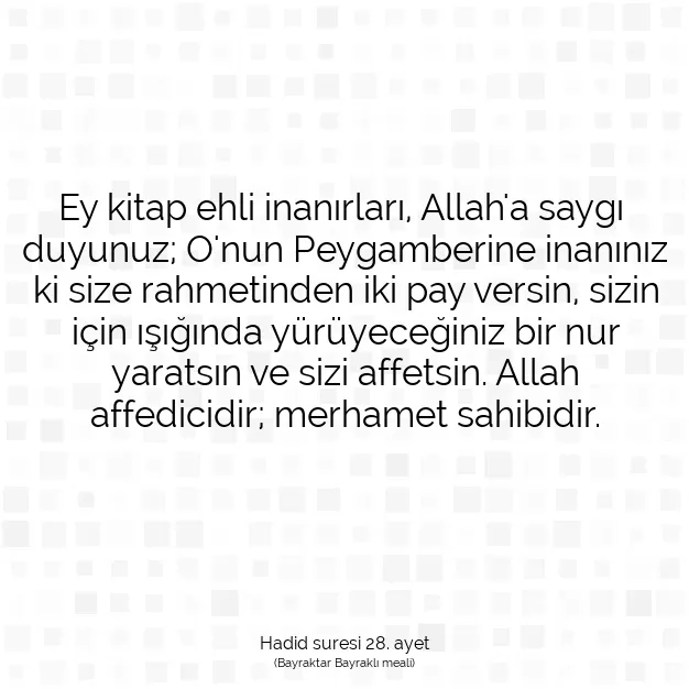 Ayetbul | Kuran Mealleri | Quran | Hadid suresi 28. ayet