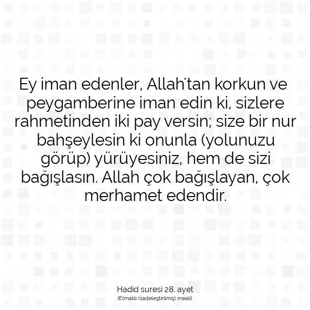 Ayetbul | Kuran Mealleri | Quran | Hadid suresi 28. ayet