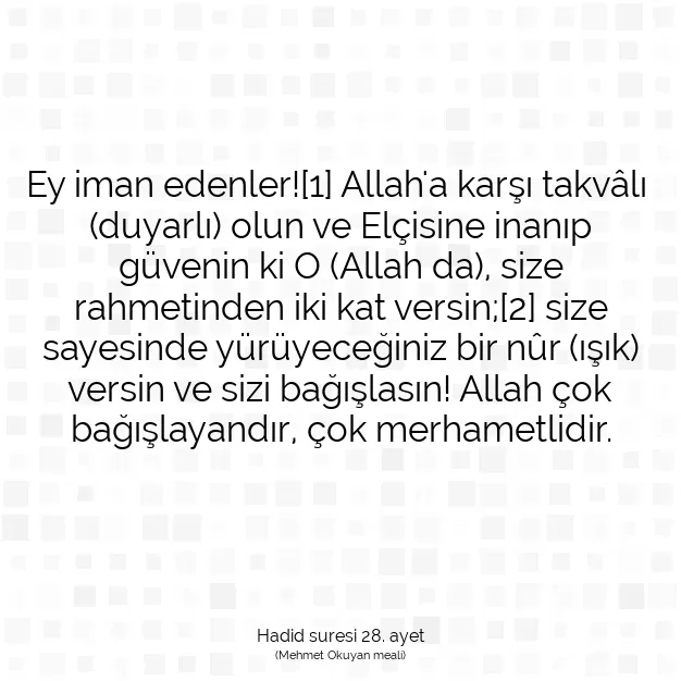 Ayetbul | Kuran Mealleri | Quran | Hadid suresi 28. ayet