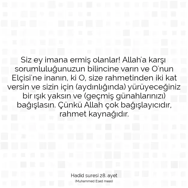 Ayetbul | Kuran Mealleri | Quran | Hadid suresi 28. ayet