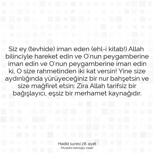 Ayetbul | Kuran Mealleri | Quran | Hadid suresi 28. ayet