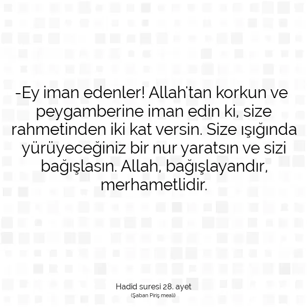 Ayetbul | Kuran Mealleri | Quran | Hadid suresi 28. ayet