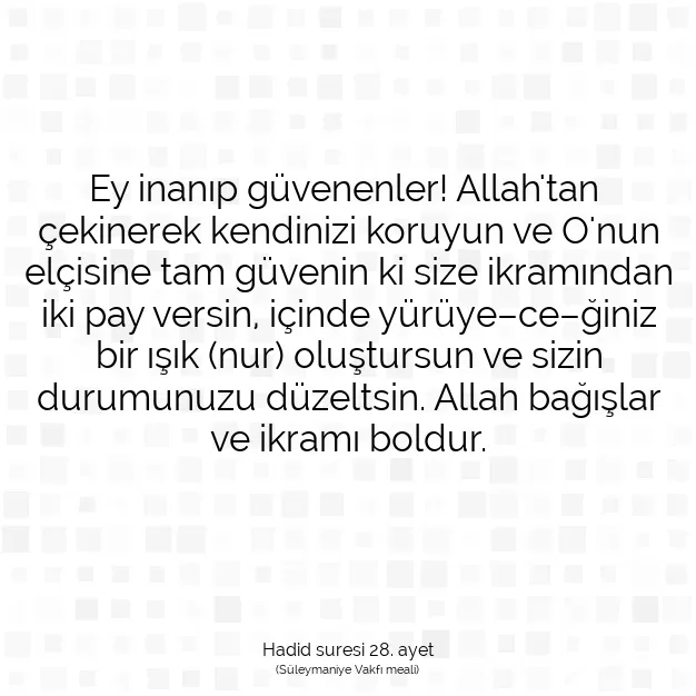 Ayetbul | Kuran Mealleri | Quran | Hadid suresi 28. ayet