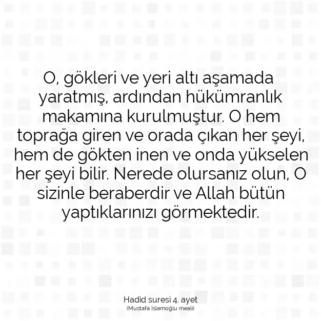 Ayetbul | Kuran Mealleri | Quran | Hadid suresi 4. ayet