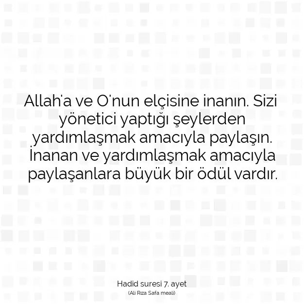 Ayetbul | Kuran Mealleri | Quran | Hadid suresi 7. ayet