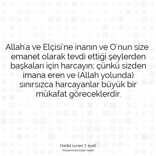 Ayetbul | Kuran Mealleri | Quran | Hadid suresi 7. ayet