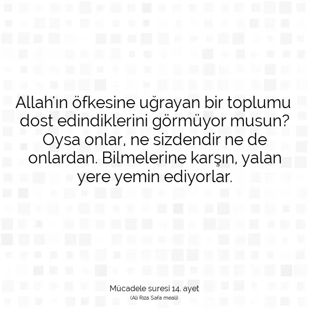 Ayetbul | Kuran Mealleri | Quran | Mücadele suresi 14. ayet