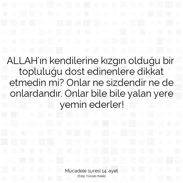 Ayetbul | Kuran Mealleri | Quran | Mücadele suresi 14. ayet