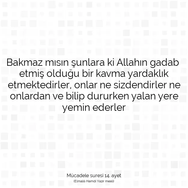 Ayetbul | Kuran Mealleri | Quran | Mücadele suresi 14. ayet