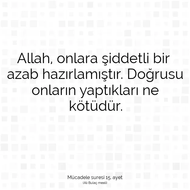 Ayetbul | Kuran Mealleri | Quran | Mücadele suresi 15. ayet