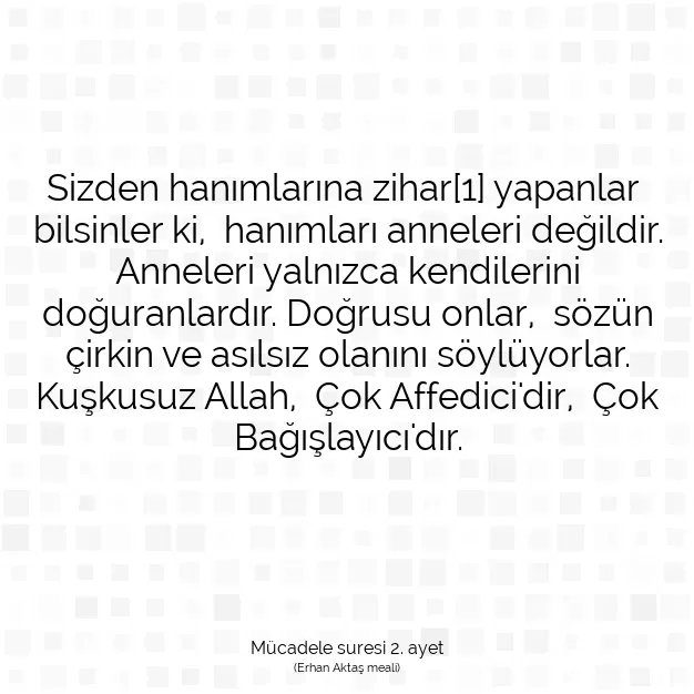 Ayetbul | Kuran Mealleri | Quran | Mücadele suresi 2. ayet