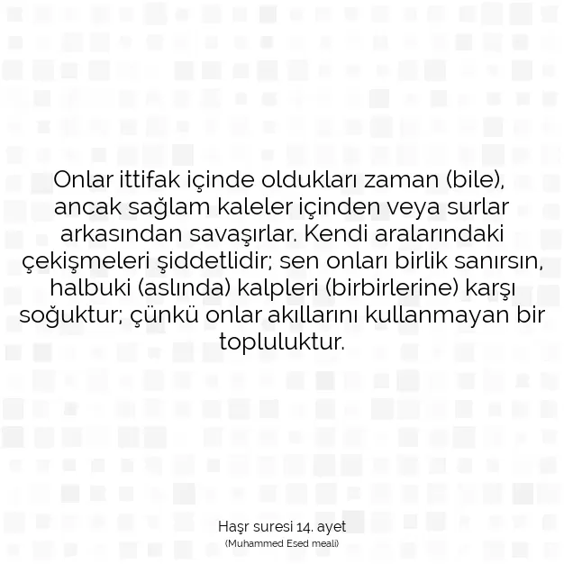 Ayetbul | Kuran Mealleri | Quran | Haşr suresi 14. ayet