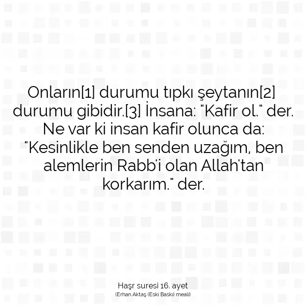 Ayetbul | Kuran Mealleri | Quran | Haşr suresi 16. ayet