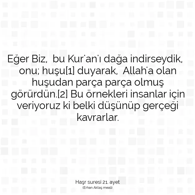 Ayetbul | Kuran Mealleri | Quran | Haşr suresi 21. ayet