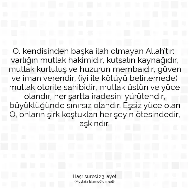 Ayetbul | Kuran Mealleri | Quran | Haşr suresi 23. ayet