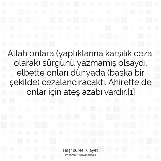 Ayetbul | Kuran Mealleri | Quran | Haşr suresi 3. ayet