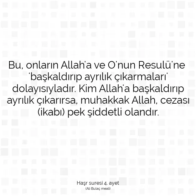 Ayetbul | Kuran Mealleri | Quran | Haşr suresi 4. ayet