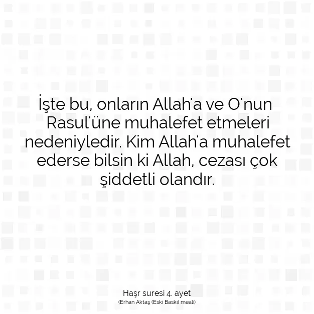 Ayetbul | Kuran Mealleri | Quran | Haşr suresi 4. ayet