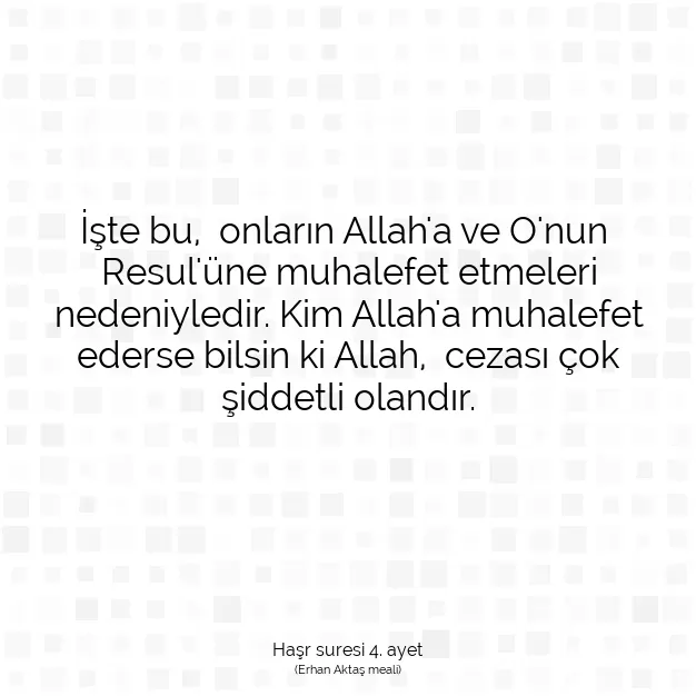 Ayetbul | Kuran Mealleri | Quran | Haşr suresi 4. ayet