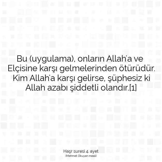 Ayetbul | Kuran Mealleri | Quran | Haşr suresi 4. ayet