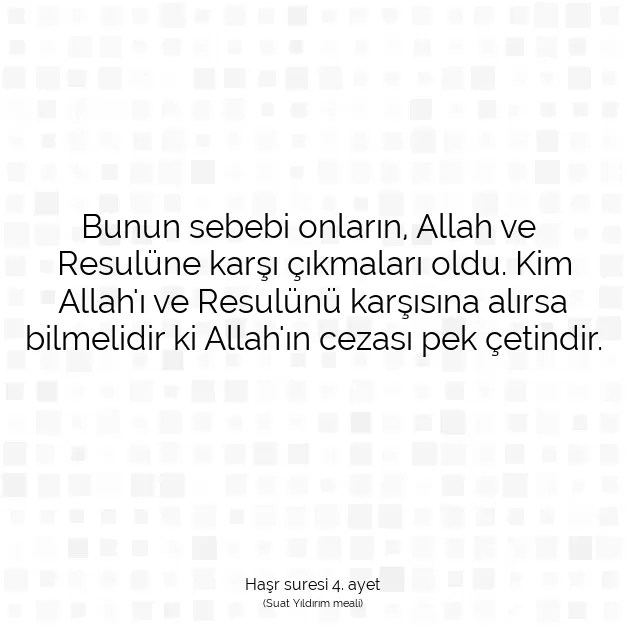 Ayetbul | Kuran Mealleri | Quran | Haşr suresi 4. ayet