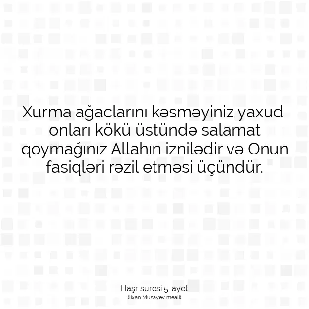 Ayetbul | Kuran Mealleri | Quran | Haşr suresi 5. ayet