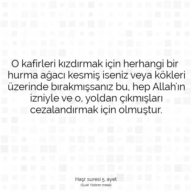 Ayetbul | Kuran Mealleri | Quran | Haşr suresi 5. ayet