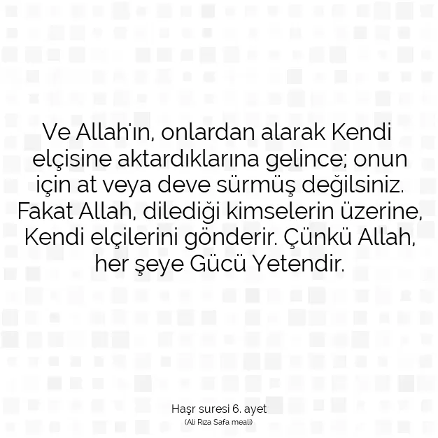 Ayetbul | Kuran Mealleri | Quran | Haşr suresi 6. ayet