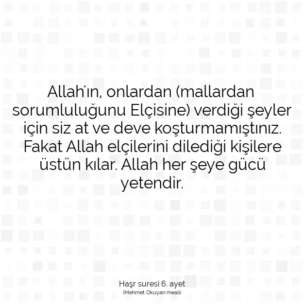 Ayetbul | Kuran Mealleri | Quran | Haşr suresi 6. ayet