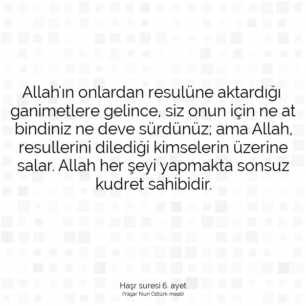 Ayetbul | Kuran Mealleri | Quran | Haşr suresi 6. ayet