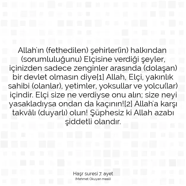 Ayetbul | Kuran Mealleri | Quran | Haşr suresi 7. ayet