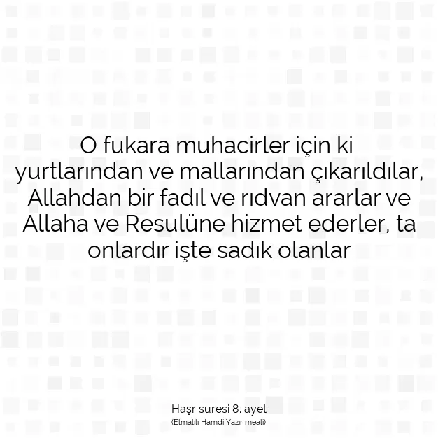 Ayetbul | Kuran Mealleri | Quran | Haşr suresi 8. ayet