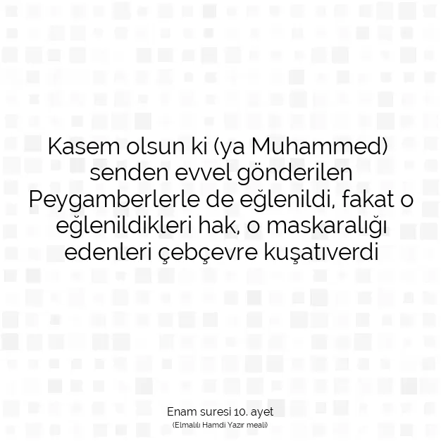 Ayetbul | Kuran Mealleri | Quran | Enam suresi 10. ayet