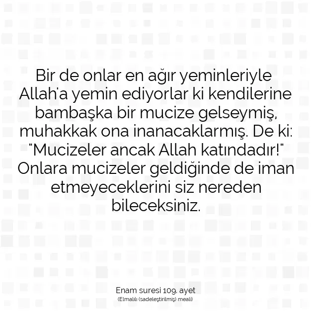 Ayetbul | Kuran Mealleri | Quran | Enam suresi 109. ayet