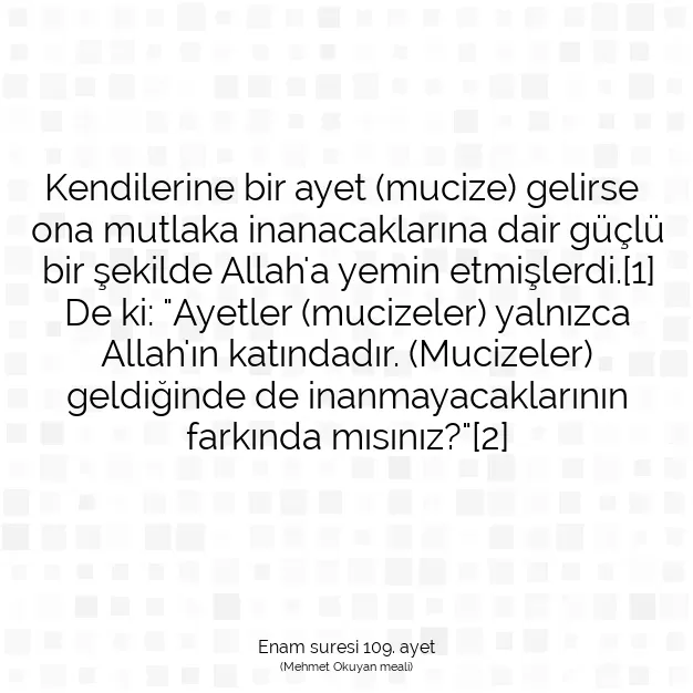 Ayetbul | Kuran Mealleri | Quran | Enam suresi 109. ayet