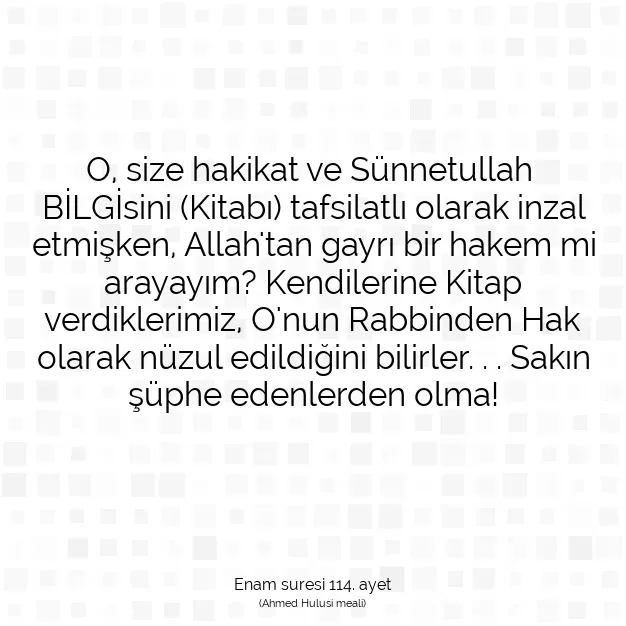 Ayetbul | Kuran Mealleri | Quran | Enam suresi 114. ayet