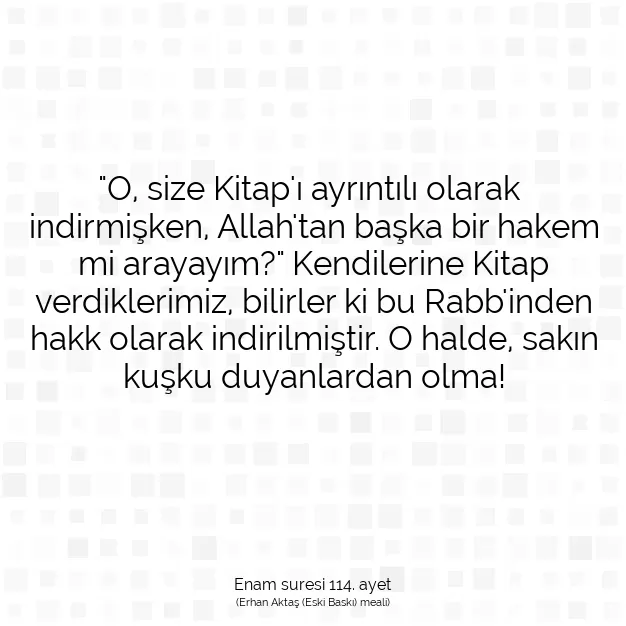 Ayetbul | Kuran Mealleri | Quran | Enam suresi 114. ayet