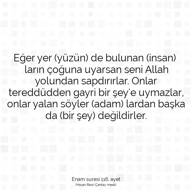 Ayetbul | Kuran Mealleri | Quran | Enam suresi 116. ayet