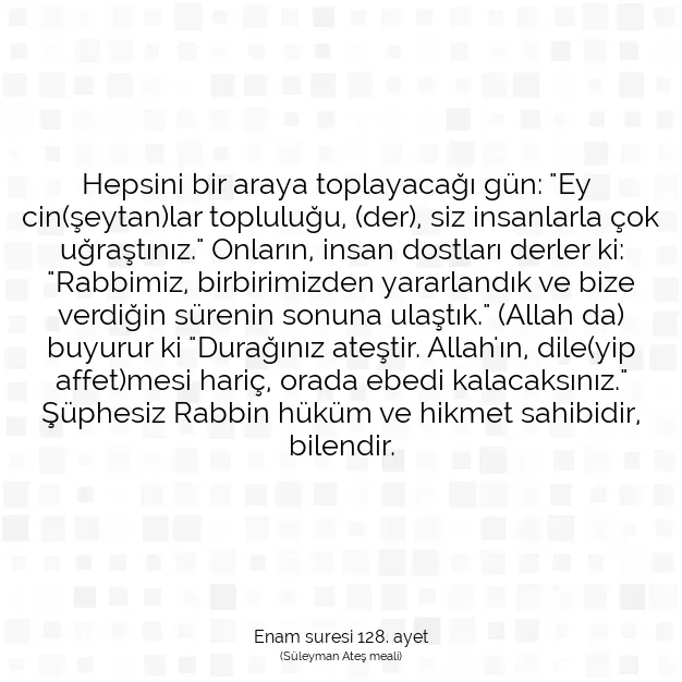 Ayetbul | Kuran Mealleri | Quran | Enam suresi 128. ayet