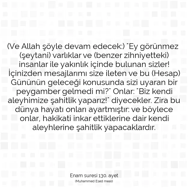 Ayetbul | Kuran Mealleri | Quran | Enam suresi 130. ayet