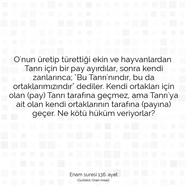 Ayetbul | Kuran Mealleri | Quran | Enam suresi 136. ayet