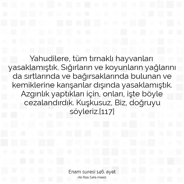 Ayetbul | Kuran Mealleri | Quran | Enam suresi 146. ayet